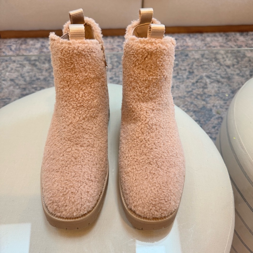 Sam Edelman Girls Sherpa Brown Booties, Size 4